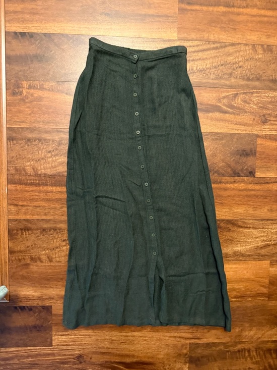 Eileen Fisher Dresses & Skirts - Eileen Fisher Vintage NWT Olive Green Ribbed Button-Front Maxi Skirt